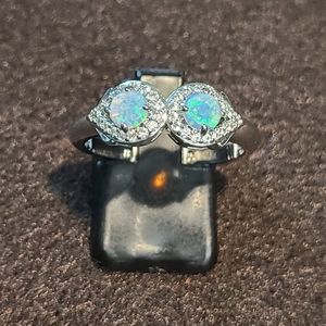 Where Hearts Meet Light White Fire Opal Ring